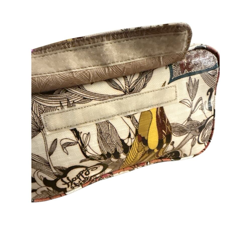 Sakroots Organizer Foldover Cosmetic Case Zip Top Ivory Bird Peace Print - Picture 5 of 12
